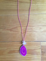 Colar com ametista e quartz rosa